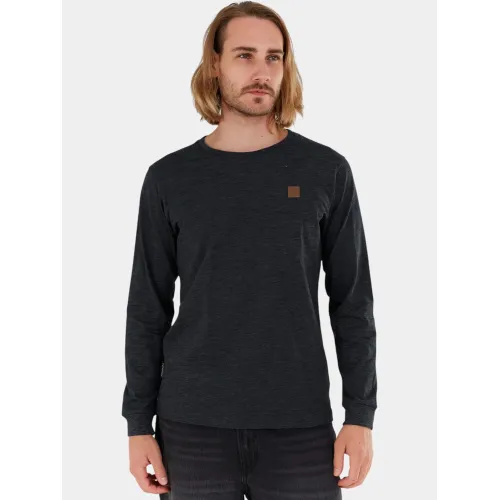 Fundango Justin Longsleeve T-shirt Férfi Hosszú ujjú póló 891-black heather