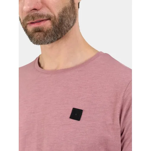 Fundango Jaggy II Structured T-shirt Férfi Póló 325-smoke rose