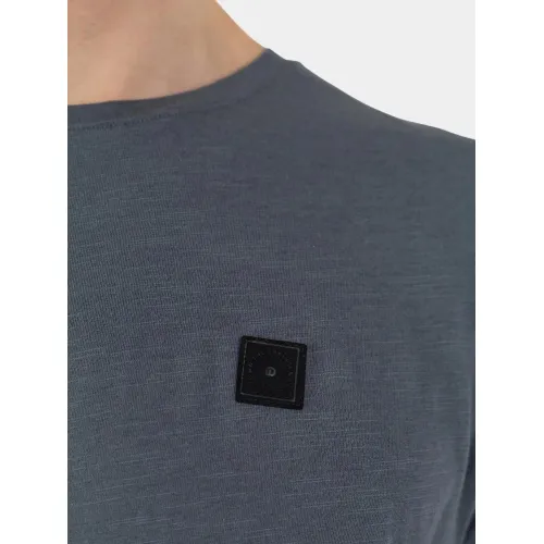 Fundango Jaggy II Structured T-shirt Férfi Póló 755-steel