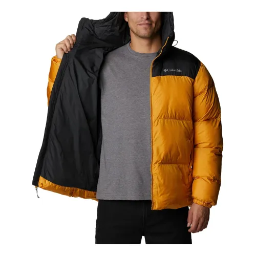 Columbia Puffect Hooded Jacket Férfi Utcai Kabát 756-Raw Honey