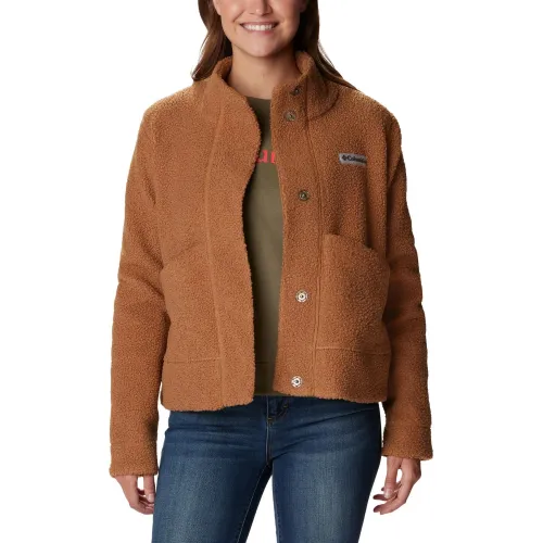 Columbia Panorama Snap Fleece Jacket Női Utcai Kabát 224-Camel Brown
