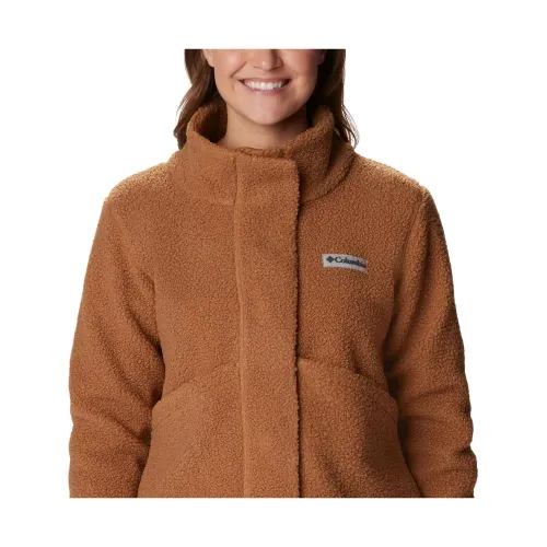 Columbia Panorama Snap Fleece Jacket Női Utcai Kabát 224-Camel Brown