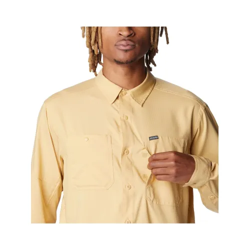 Columbia Silver Ridge Utility Lite Long Sleeve Shirt Férfi Ing 292-Light Camel