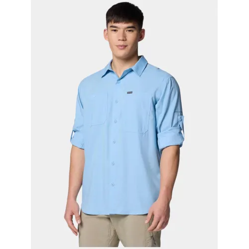 Columbia Silver Ridge Utility Lite Long Sleeve Shirt Férfi Ing 431-Ripple Blue