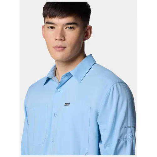 Columbia Silver Ridge Utility Lite Long Sleeve Shirt Férfi Ing 431-Ripple Blue