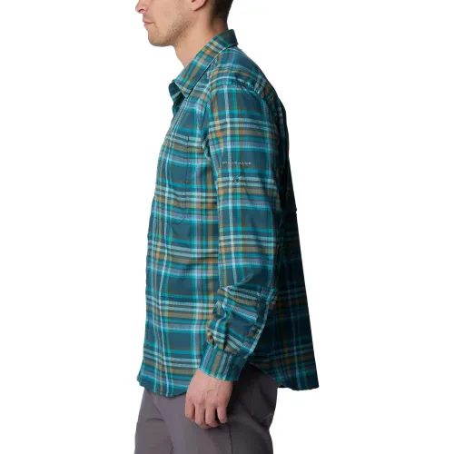 Columbia Silver Ridge Utility Lite Plaid Long Sleeve Shirt Férfi Ing 414-Night Wave