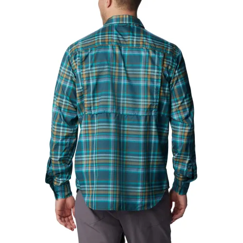 Columbia Silver Ridge Utility Lite Plaid Long Sleeve Shirt Férfi Ing 414-Night Wave