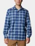 Columbia Silver Ridge Utility Lite Plaid Long Sleeve Shirt Férfi Ing 433-Mountain Blue