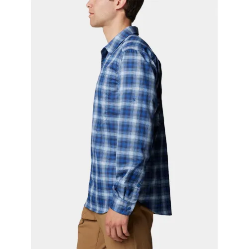 Columbia Silver Ridge Utility Lite Plaid Long Sleeve Shirt Férfi Ing 433-Mountain Blue