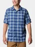 Columbia Silver Ridge Utility Lite Plaid Long Sleeve Shirt Férfi Ing 433-Mountain Blue