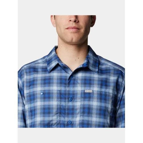 Columbia Silver Ridge Utility Lite Plaid Long Sleeve Shirt Férfi Ing 433-Mountain Blue