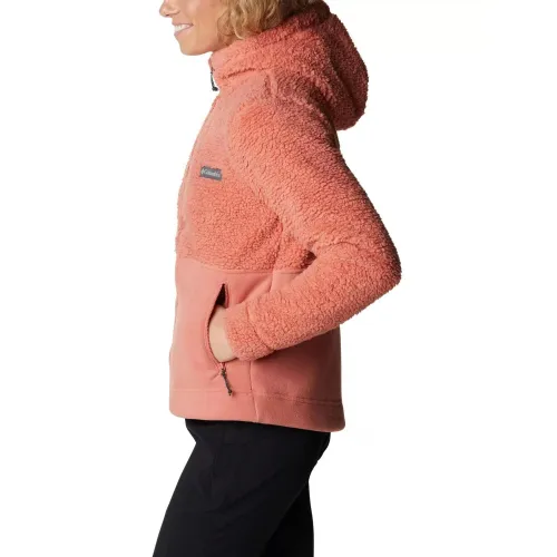 Columbia Winter Pass Sherpa Hooded Full Zip Női Polár, Softshell, Középréteg 639-Dark Coral