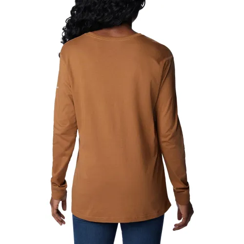 Columbia North Cascades Long Sleeve Tee Női Hosszú ujjú póló 224-Camel Brown