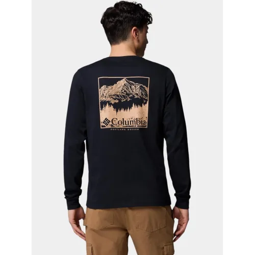 Columbia CSC Seasonal Logo Long Sleeve Tee Férfi Hosszú ujjú póló 007-Black