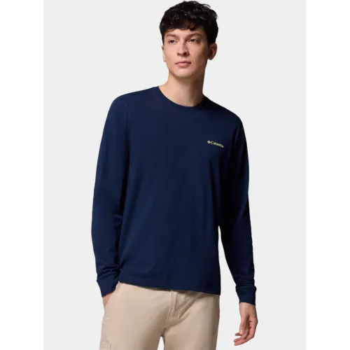 Columbia CSC Seasonal Logo Long Sleeve Tee Férfi Hosszú ujjú póló 469-Collegiate Navy