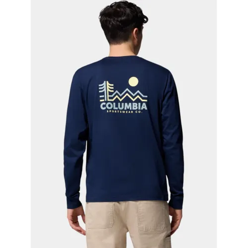 Columbia CSC Seasonal Logo Long Sleeve Tee Férfi Hosszú ujjú póló 469-Collegiate Navy