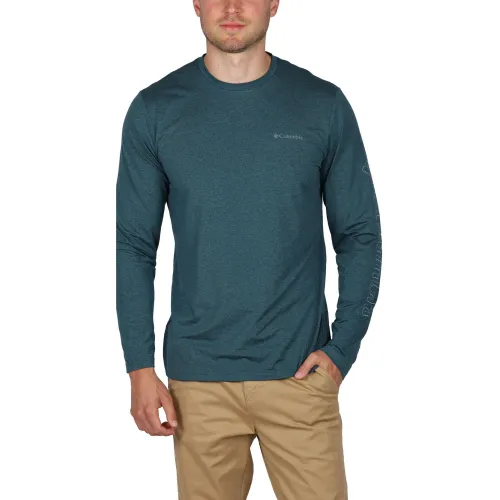 Columbia Tech Trail Long Sleeve Graphic Férfi Sport felső 414-Night Wave