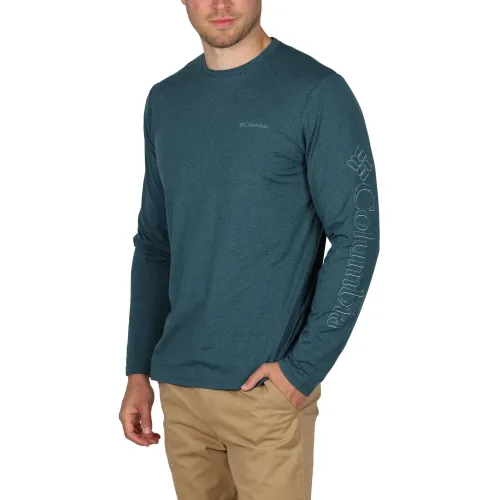 Columbia Tech Trail Long Sleeve Graphic Férfi Sport felső 414-Night Wave
