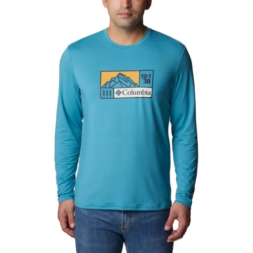 Columbia Tech Trail Long Sleeve Graphic Férfi Sport felső 424-Shasta