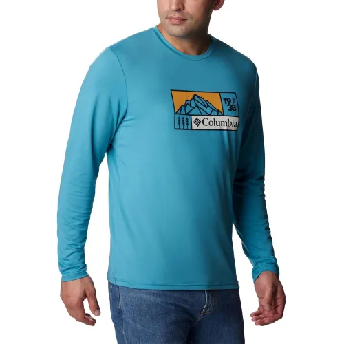 Columbia Tech Trail Long Sleeve Graphic Férfi Sport felső 424-Shasta