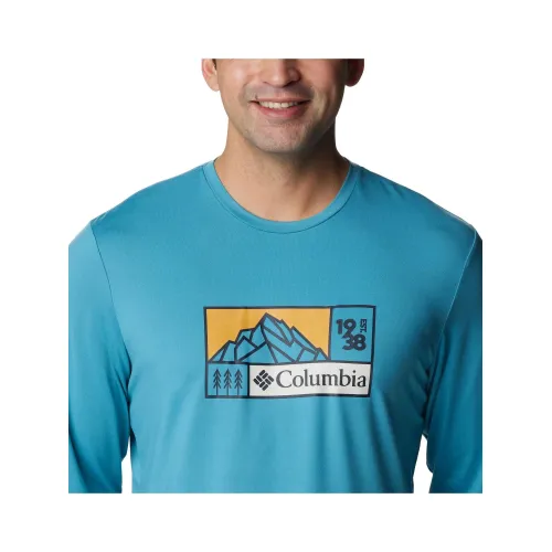 Columbia Tech Trail Long Sleeve Graphic Férfi Sport felső 424-Shasta