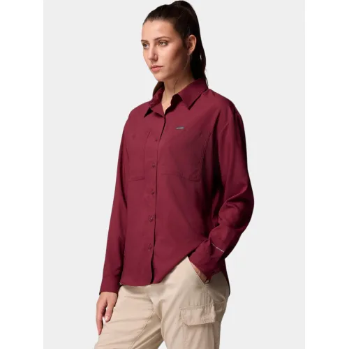 Columbia Silver Ridge Utility Long Sleeve Shirt Női Ing, Blúz 624-Rich Wine