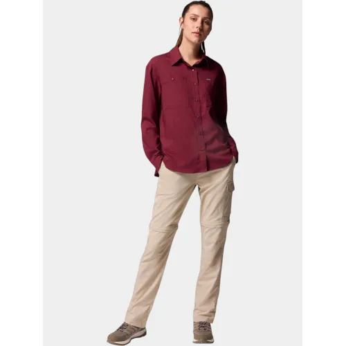 Columbia Silver Ridge Utility Long Sleeve Shirt Női Ing, Blúz 624-Rich Wine