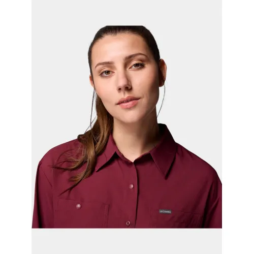 Columbia Silver Ridge Utility Long Sleeve Shirt Női Ing, Blúz 624-Rich Wine