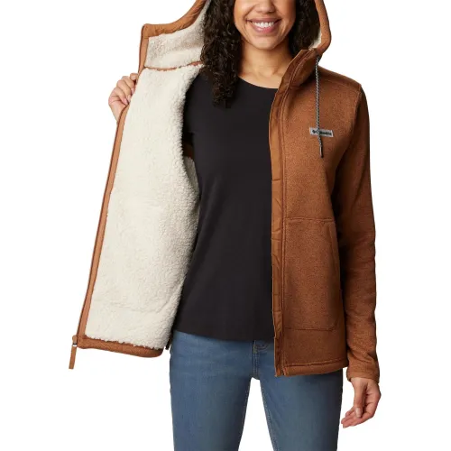 Columbia Sweater Weather Sherpa Full Zip Női Polár, Softshell, Középréteg 224-Camel Brown
