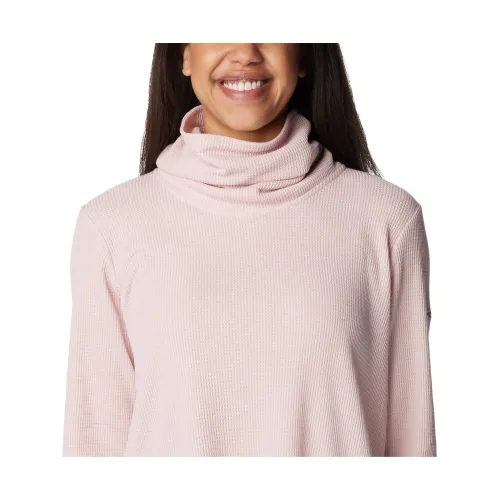 Columbia Holly Hideaway Waffle Cowl Neck Pullove Női Pulóver 626-Dusty Pink