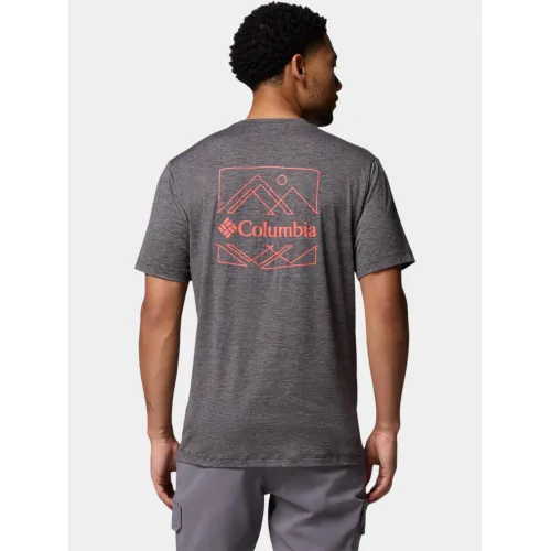 Columbia Kwick Hike Back Graphic Short Sleeve Tee Férfi Fitness felső 008-Black Heather