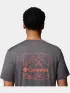 Columbia Kwick Hike Back Graphic Short Sleeve Tee Férfi Fitness felső 008-Black Heather