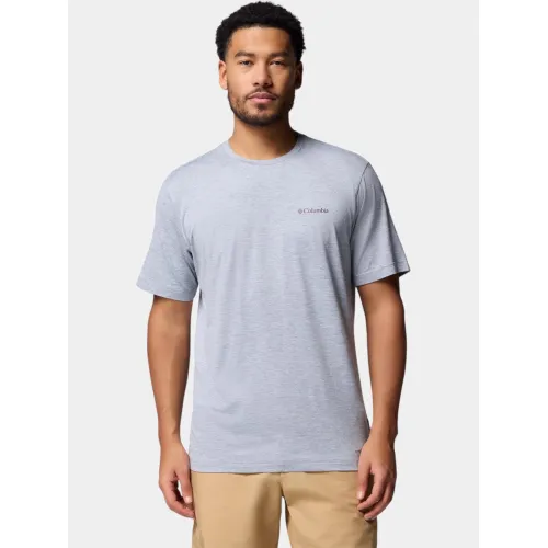 Columbia Kwick Hike Back Graphic Short Sleeve Tee Férfi Fitness felső 032-Tradewinds Grey Heather
