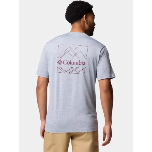 Columbia Kwick Hike Back Graphic Short Sleeve Tee Férfi Fitness felső 032-Tradewinds Grey Heather