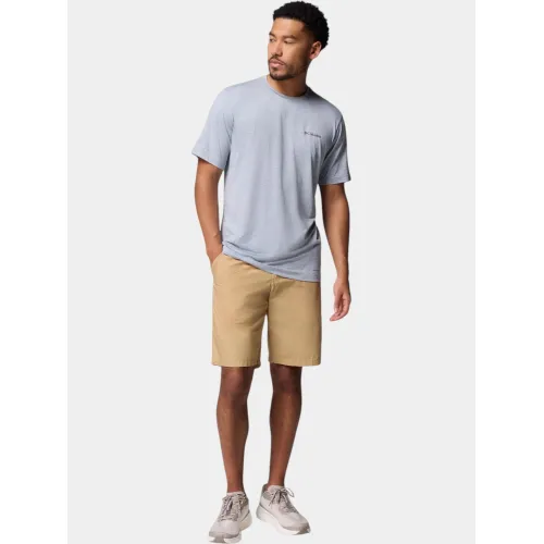 Columbia Kwick Hike Back Graphic Short Sleeve Tee Férfi Fitness felső 032-Tradewinds Grey Heather