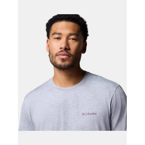 Columbia Kwick Hike Back Graphic Short Sleeve Tee Férfi Fitness felső 032-Tradewinds Grey Heather