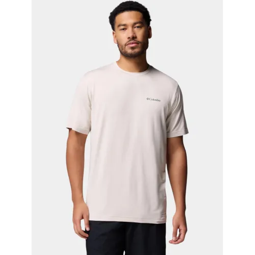 Columbia Kwick Hike Back Graphic Short Sleeve Tee Férfi Fitness felső 282-Dark Stone Heather