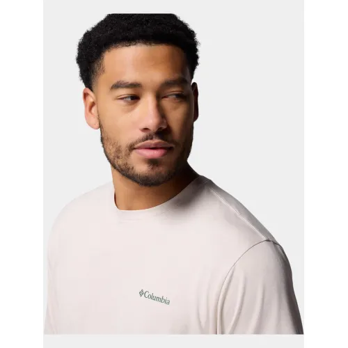 Columbia Kwick Hike Back Graphic Short Sleeve Tee Férfi Fitness felső 282-Dark Stone Heather