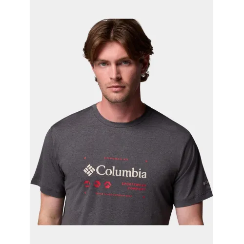 Columbia Kwick Hike Graphic Short Sleeve Tee Férfi Sport felső 007-Black Heather