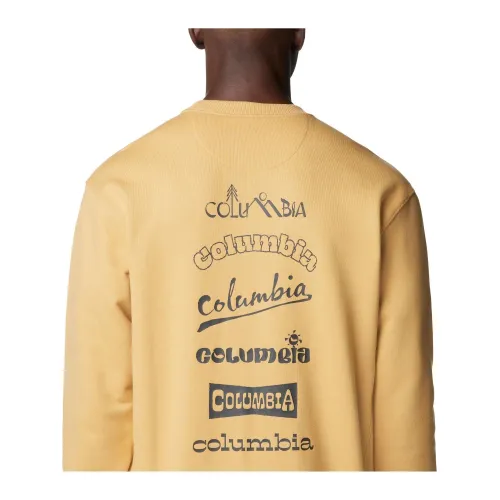 Columbia Marble Canyon French Terry Crew Férfi Pulóver 292-Light Camel