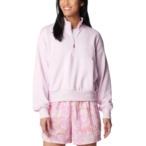 Columbia Marble Canyon French Terry Quarter Zip Női Pulóver 686-Pink Dawn