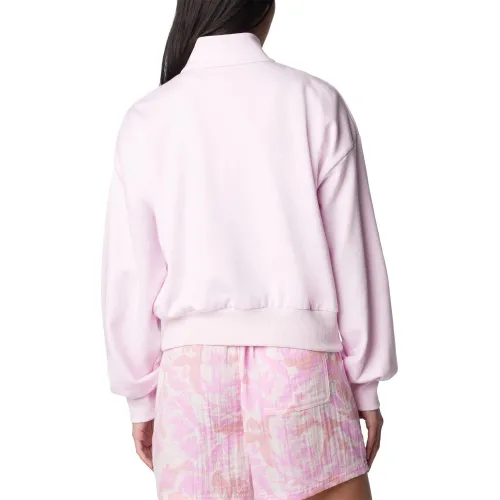 Columbia Marble Canyon French Terry Quarter Zip Női Pulóver 686-Pink Dawn
