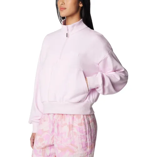 Columbia Marble Canyon French Terry Quarter Zip Női Pulóver 686-Pink Dawn