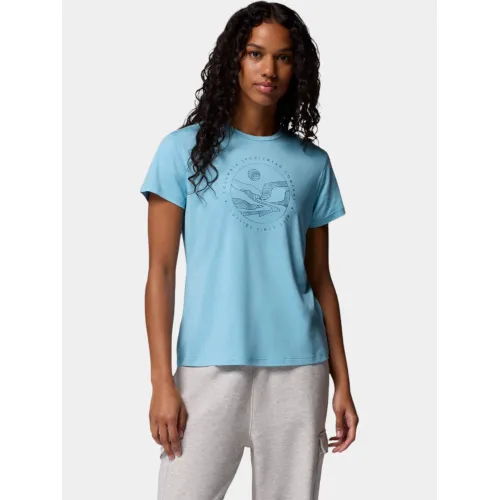 Columbia Sloan Ridge Graphic Short Sleeve Tee Női Póló 445-Vintage Blue