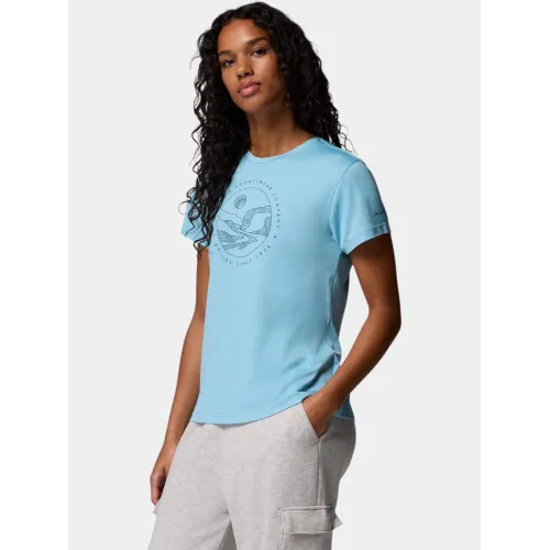 Columbia Sloan Ridge Graphic Short Sleeve Tee Női Póló 445-Vintage Blue