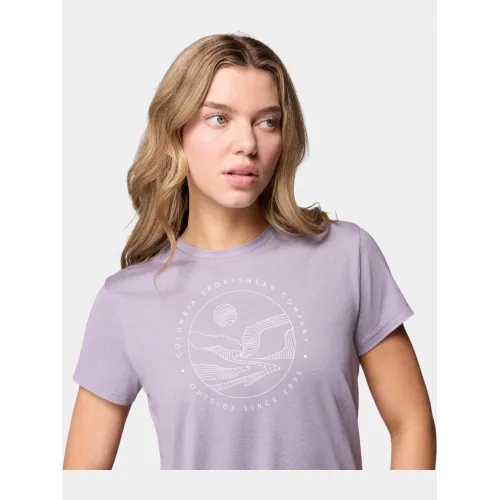 Columbia Sloan Ridge Graphic Short Sleeve Tee Női Póló 554-Shale Purple