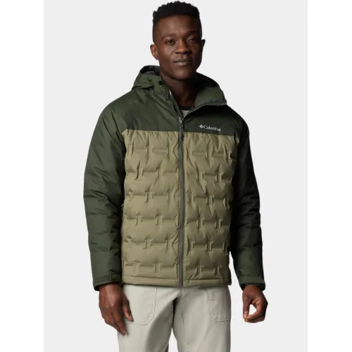 Columbia Grand Trek III Down Hooded Jacket Férfi Utcai Kabát 397-Stone Green