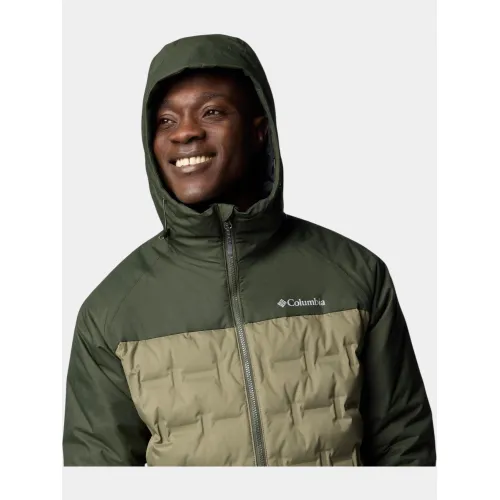 Columbia Grand Trek III Down Hooded Jacket Férfi Utcai Kabát 397-Stone Green