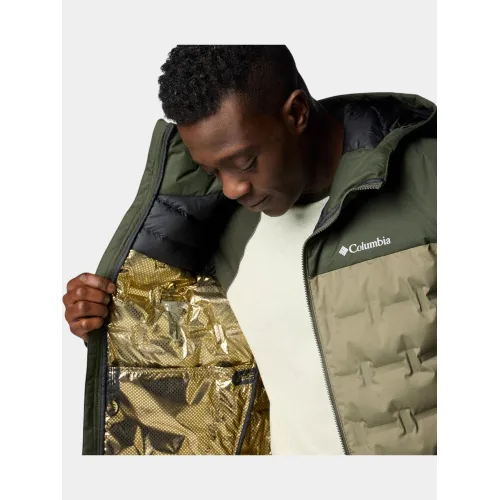Columbia Grand Trek III Down Hooded Jacket Férfi Utcai Kabát 397-Stone Green