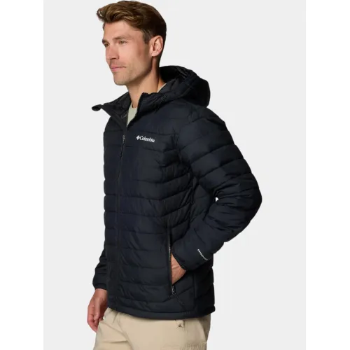 Columbia Powder Lite II Hooded Jacket Férfi Utcai Kabát 010-Black